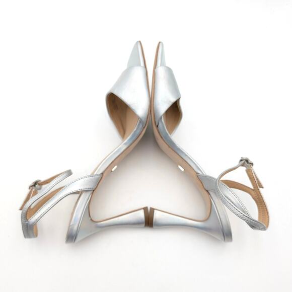 Badgley Mischka Cady Square Toe High Heel Sandals Women's Silver Size US8 EU39 - Picture 5 of 13